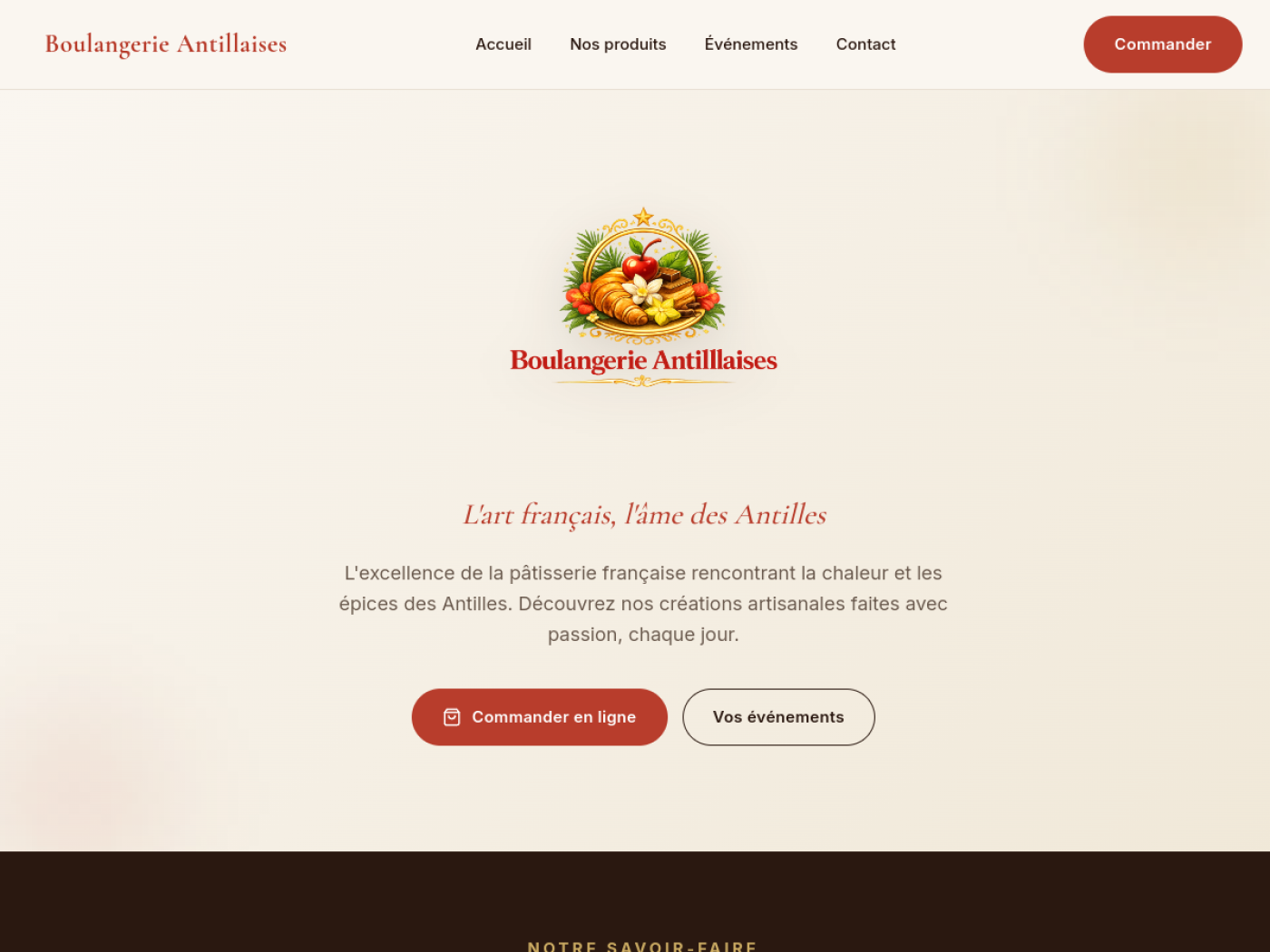 Capture du site Boulangerie Antillaises
